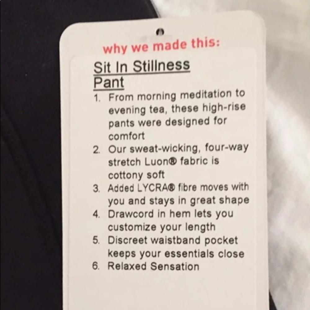 Lululemon Black Sit In Stillness Pant 6 - Picture 8 of 8